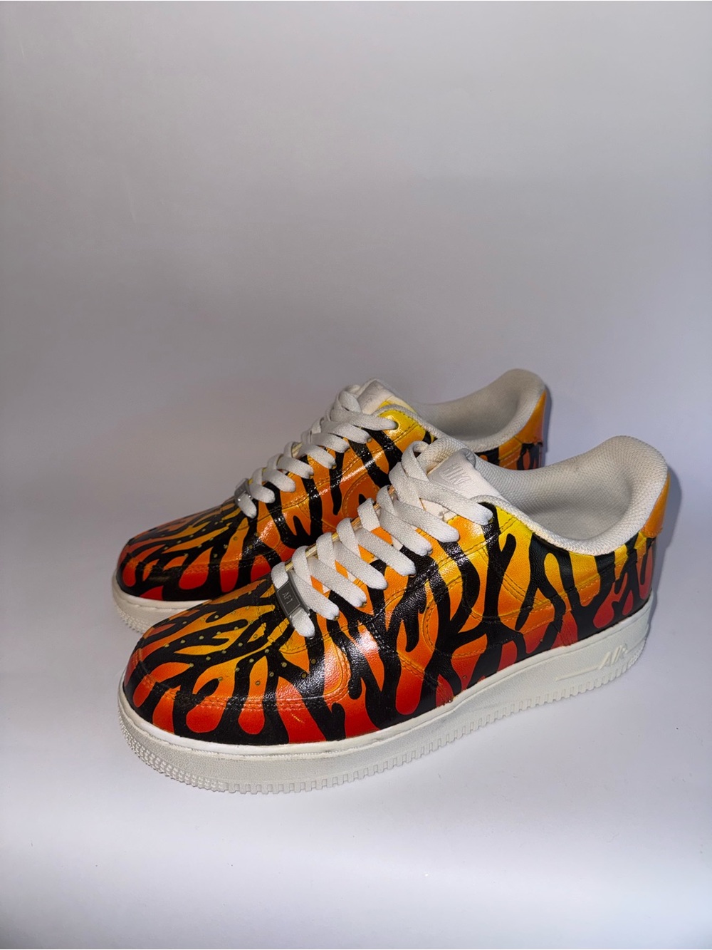 Nike Air Force 1 Hand Painted Orange Patina Size 8